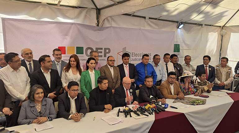 Ratifican elecciones judiciales para el 15 de diciembre y hay rechazo unánime a fallo del TCP